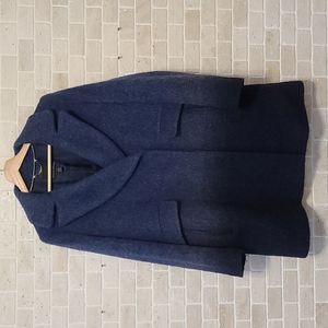 Banana Republic Petite Women's Dark Blue Wool Blend Coat Trench (Sz M/M)